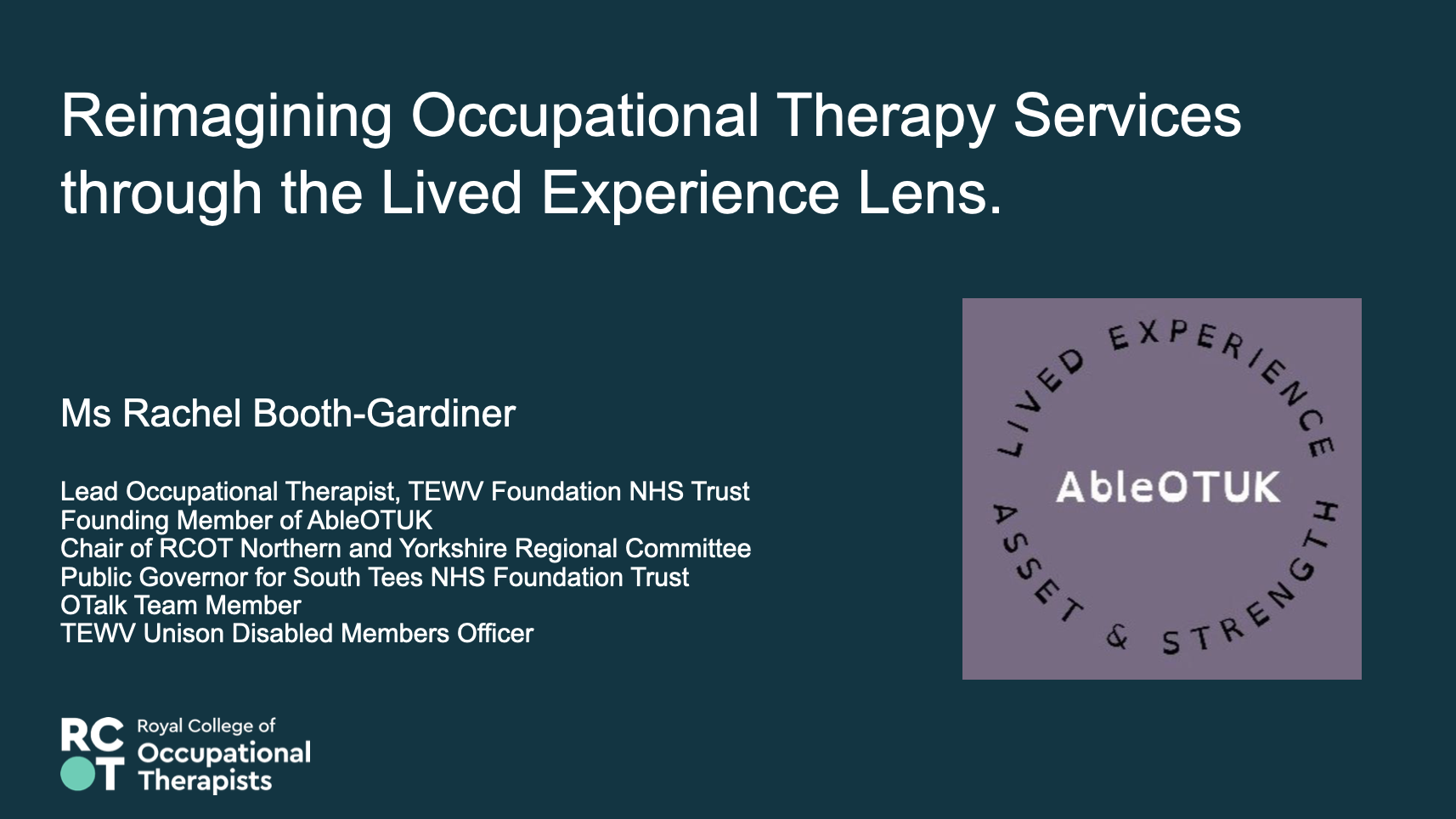 Reimagining Occupational Therapy Services through the Lived Experience ...
